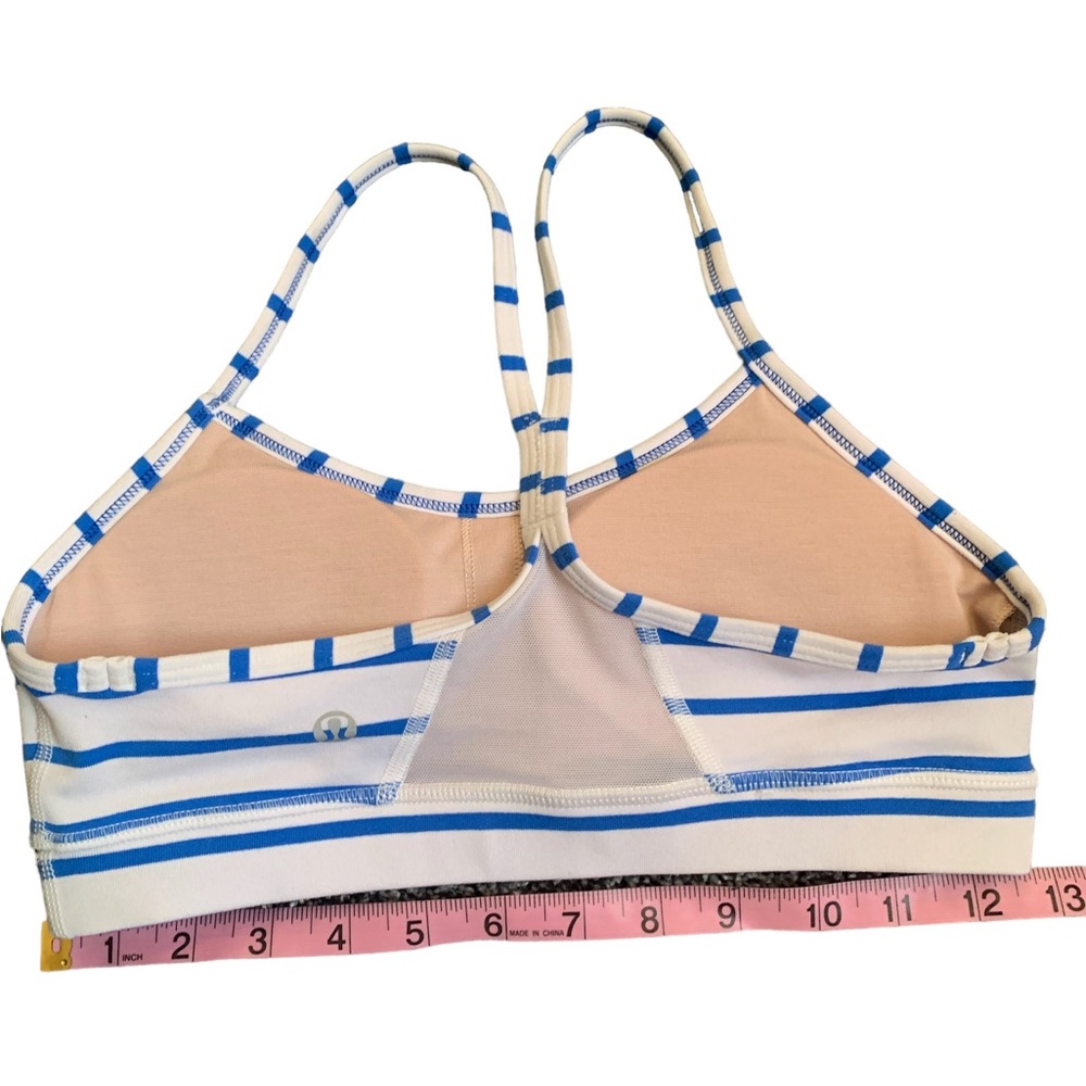 LULULEMON Blue & White Stripe Flow Y Bra size 4 - Picture 9 of 11